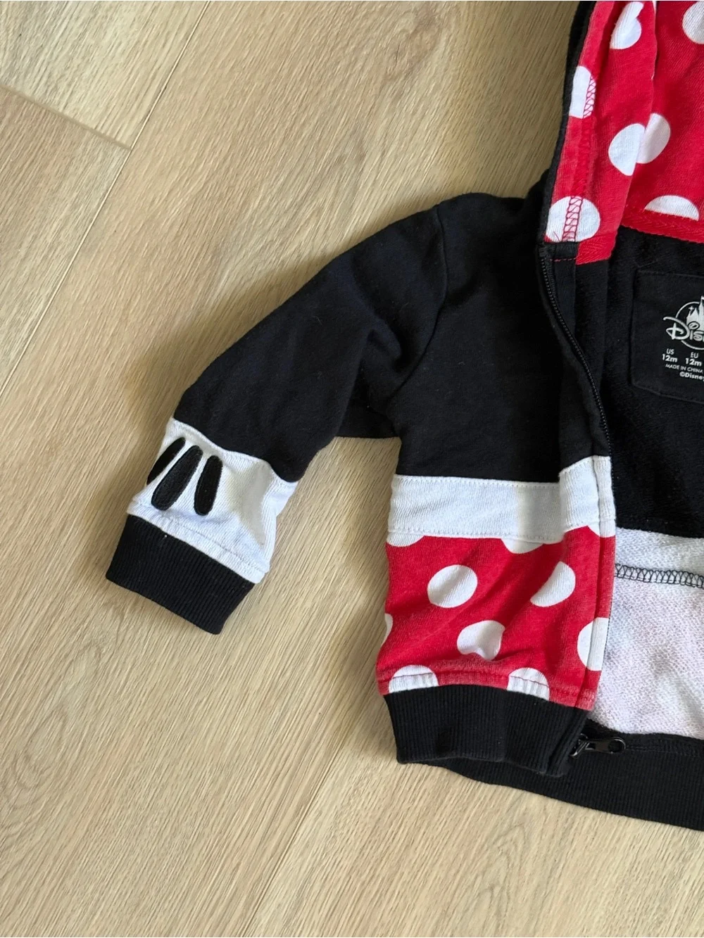 Disney Minnie Mouse Black and Red Polka Dot Hooded Jacket